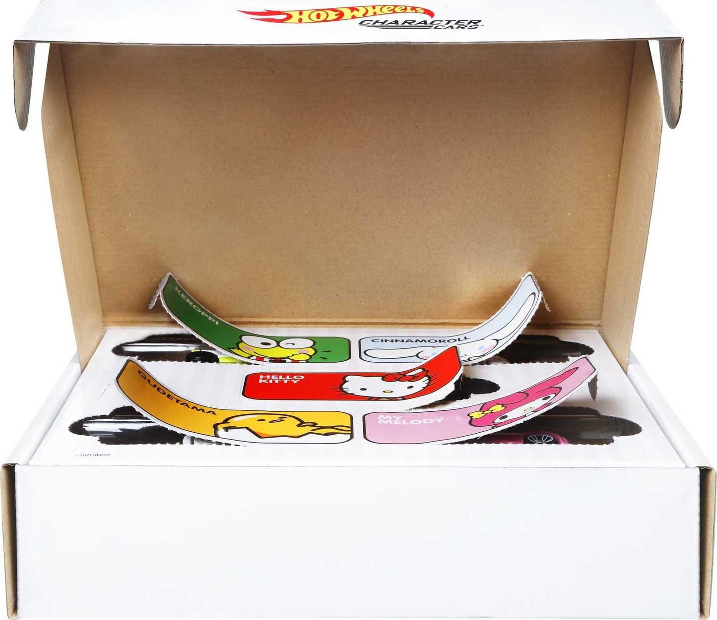 Hot Wheels Sanrio Toy Character Car 5-Pack in 1:64 Scale: Hello Kitty, Keroppi, Gudetama, Cinnamaroll & My Melody, Set for Kids & Collectors