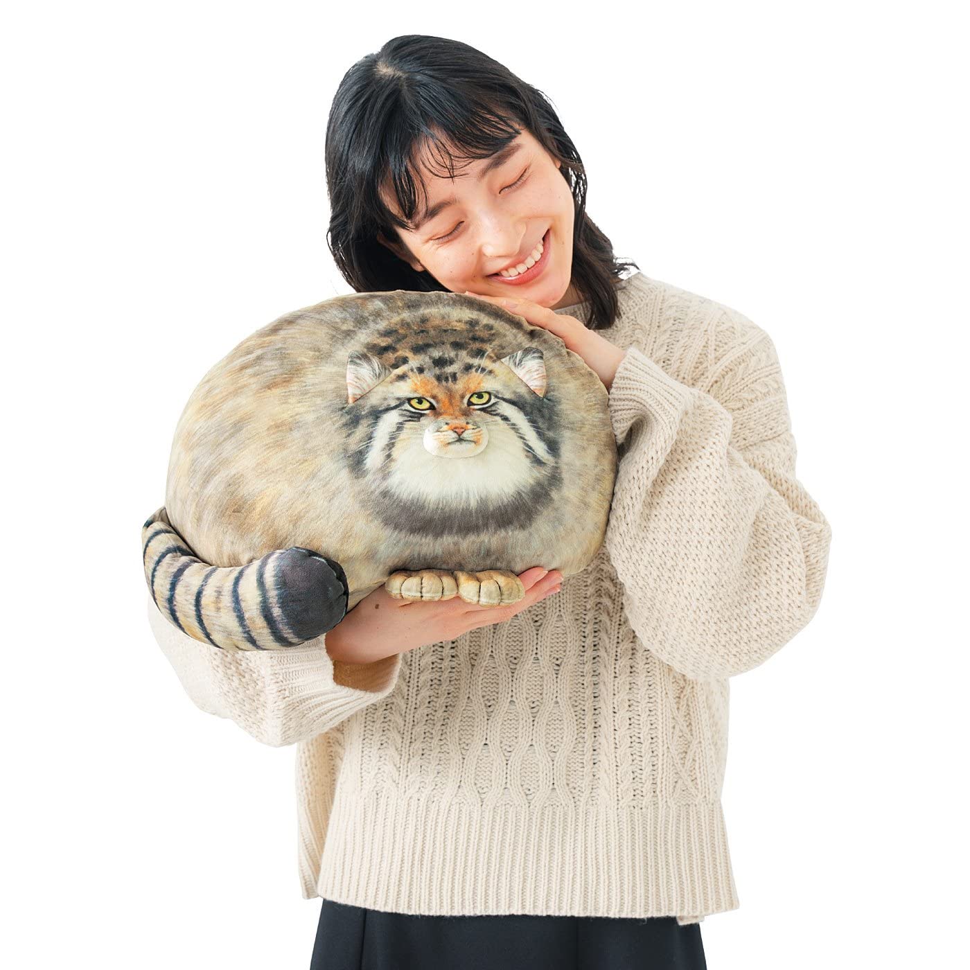 Pallas Cat Stuffed Animal, 45cm/18inch Steppe Cat Plush Cute Plushies for Girls,Kitten Soft Plush Throw Pillow Doll Big Plush Toy Decoration Doll Gift