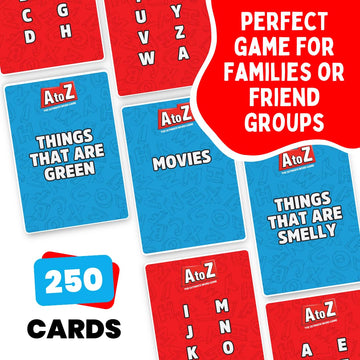Viral Studios A to Z - Fast-Paced Word Game for Families & Game Nights - Race the Timer, Flip Letters & Shout Answers - Fun Card Game for Kids, Teens