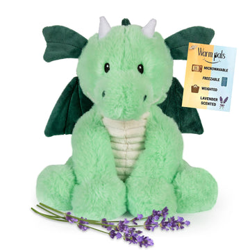 Daniel Dragon - Microwavable & Weighted Plush Stuffed Animal - Heated Plushie for Warmth - Cute, Soft, Cozy Toy for Adults & Children (Boys, Girls