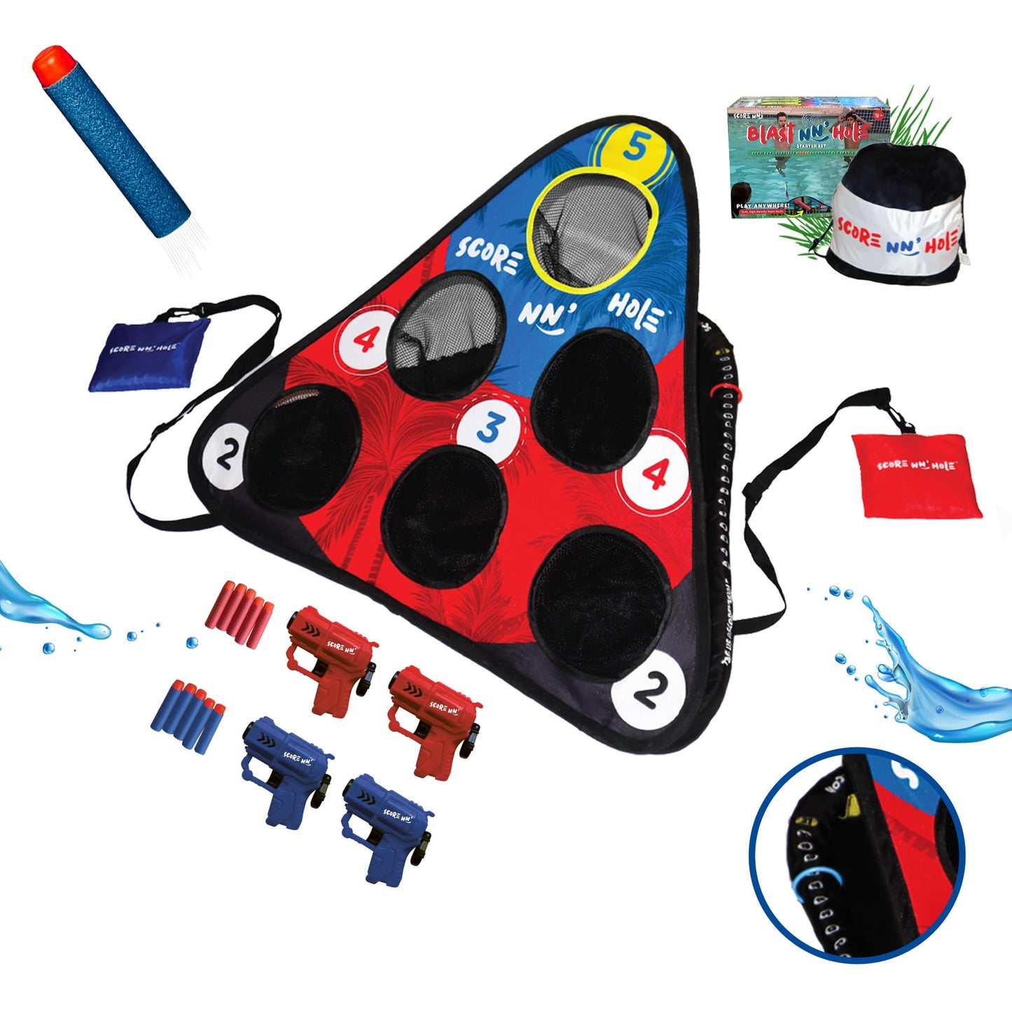 Blast NN' Hole Starter Set | Blasters Meets Cornhole | 1x Target Set |