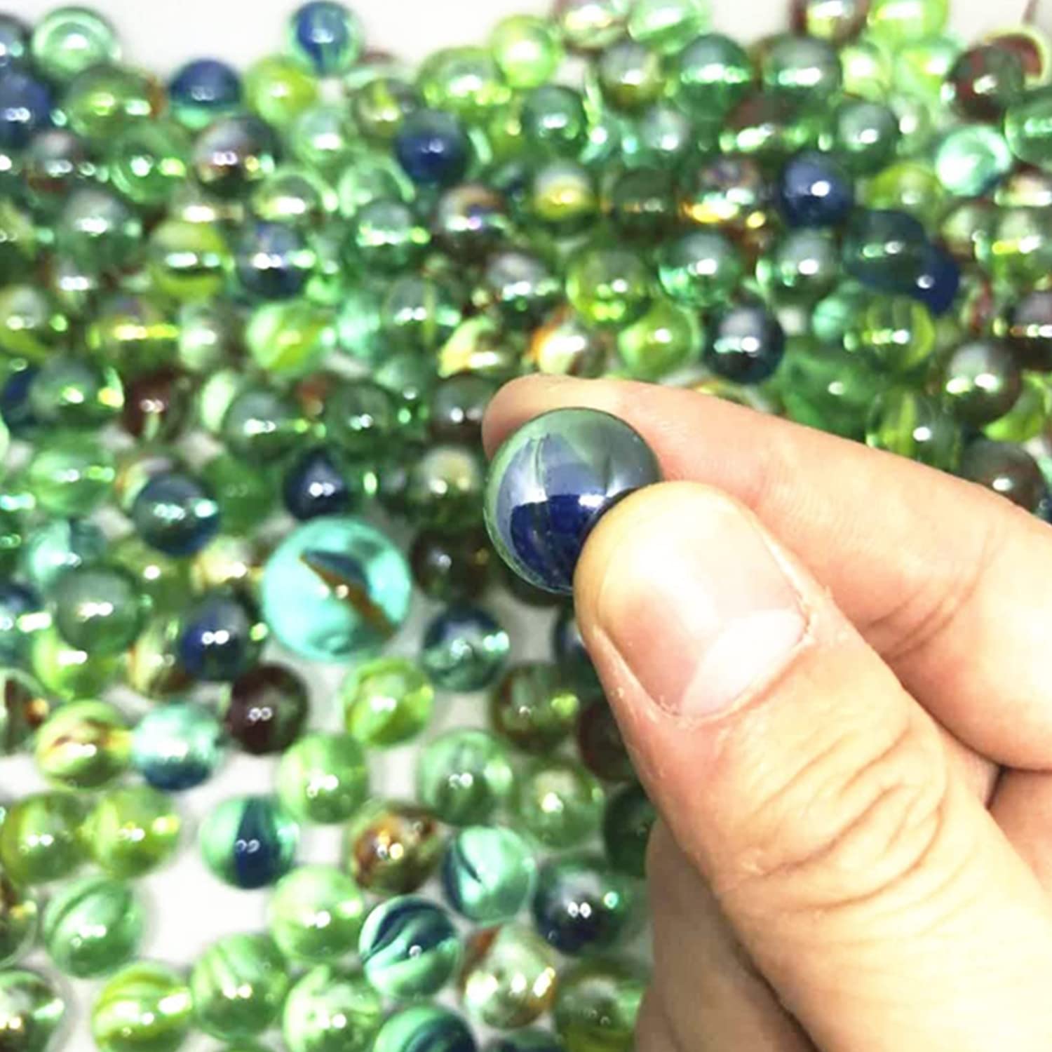 TSY TOOL 1000 Count of Cats Eyes Glass Marble, Cat's Eyes Marbles 5/8" in Bulk, Shooters Sling Shot Ammo, Assorted Colors