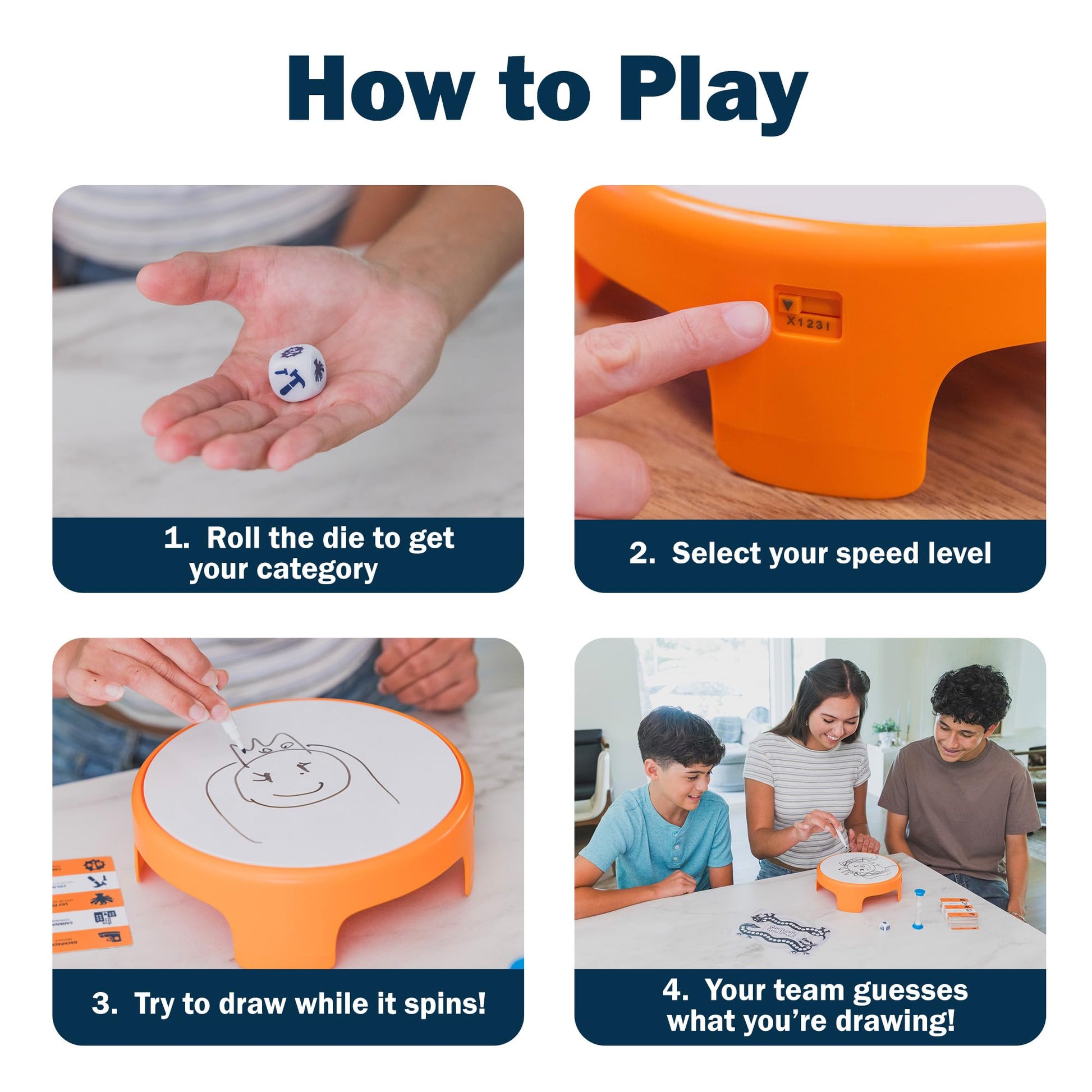 Educational Insights Spindoodle - Fun Board Games for Adults, Teens and Kids, Party Games for Family Game Night, Funny Quick Drawing Game, Guess