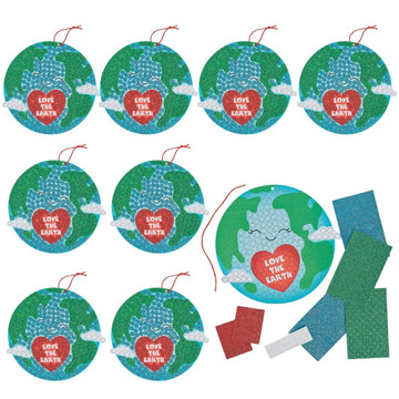 Glitter Mosaic Earth Day Sign Craft Kit - Makes 12 - DIY Crafts for Kids and Fun Home Activities