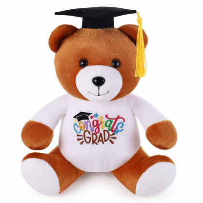 ZJoey Blank Bear with Graduation Cap Toys Autograph Stuffed Teddy Bear Class of 2026 Graduated Plush Stuffed Teddy Animal for Graduation Day Gift(Grad