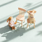 AUEAR, 5 Pack 1 12 Miniature Dining Table Chair Wooden Furniture Accessories Set