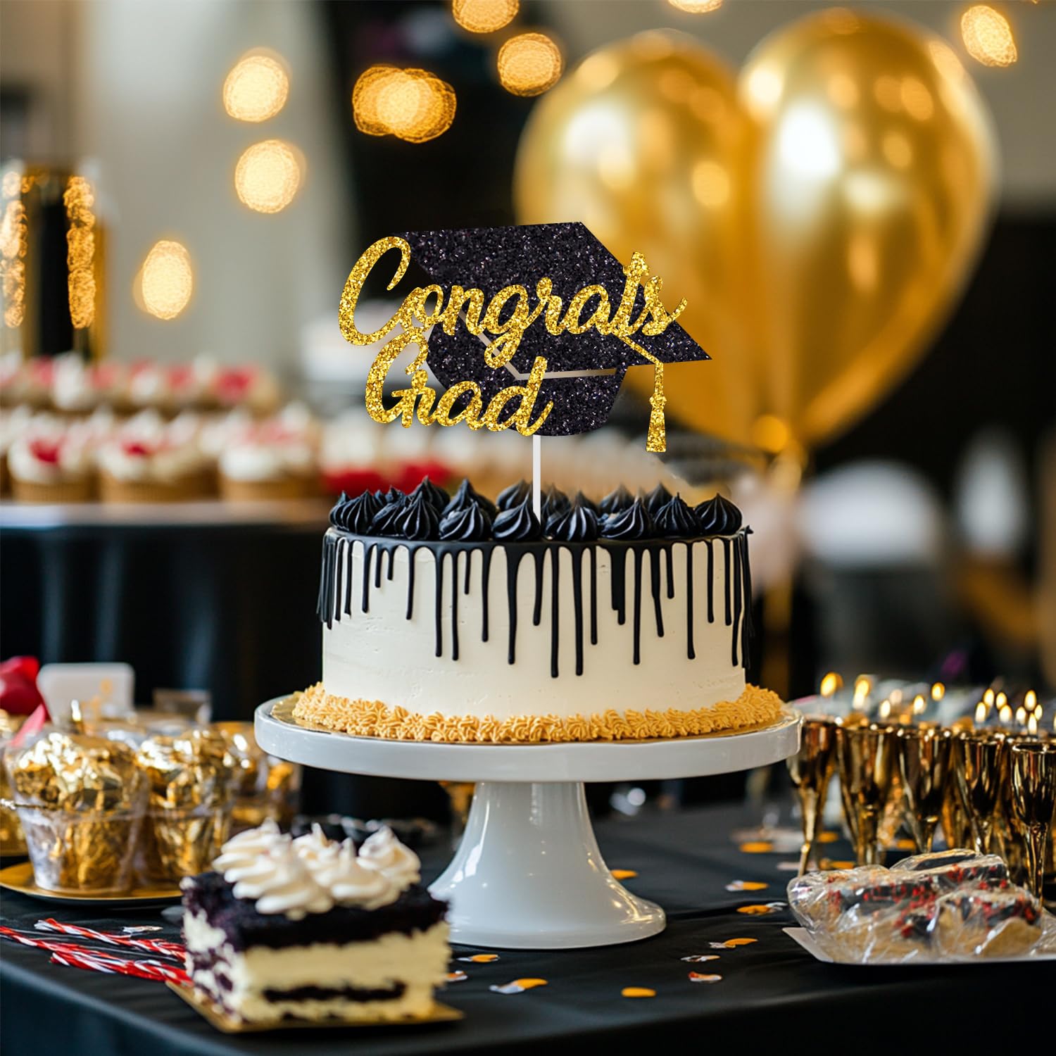 Tinbax Graduation Congrats Grad Cake Topper for Graduations Cake decorations