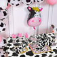 Lecferrarc 2 Pcs Cow Print Tablecloth Cow Plastic Table Cover 87 x 51 Inches Farm Animal Party Tablecovers for Birthday Party Supplies
