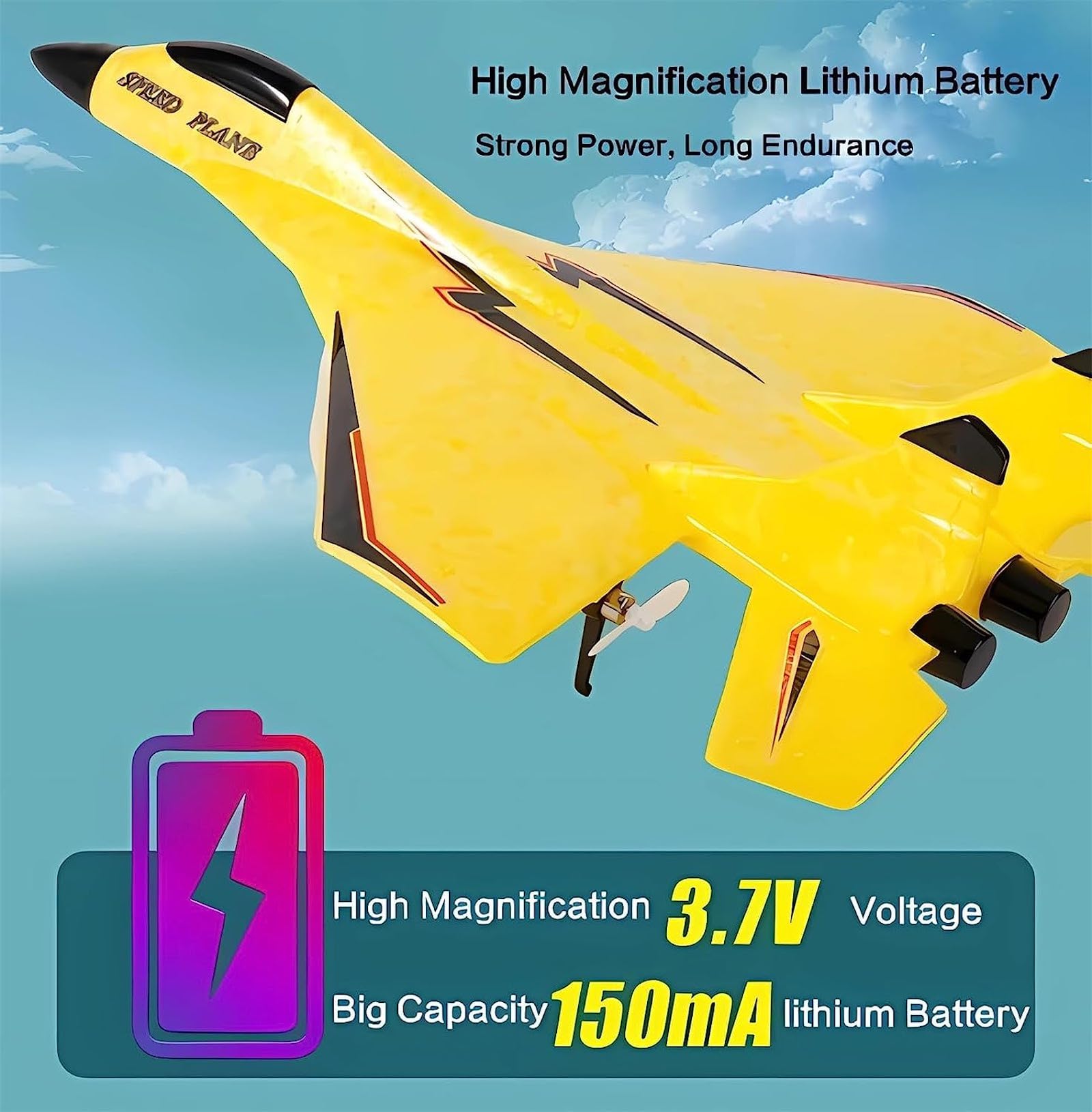 MAXBECK Remote Control Wireless Airplane Toy with Lights, Su-35 Rc Glider 2 Channel 2.4 GHZ Remote Control Planes, Outdoor Foam Rc Aircraft for Hobby