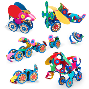 Clixo Wheel Creator Pack, 72 Pieces Pack - Construction Magnet Toy. Flexible, Creative-Boosting Magnetic Building Tiles. Educator-Approved Design