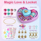 DIY Heart Locket Keychain Making Kit with Magic Zoom Beads, Gifts for Girls Ages 5 6 7 8 9 10, Toys for Girls Bag Charms Craft Set for Backpacks