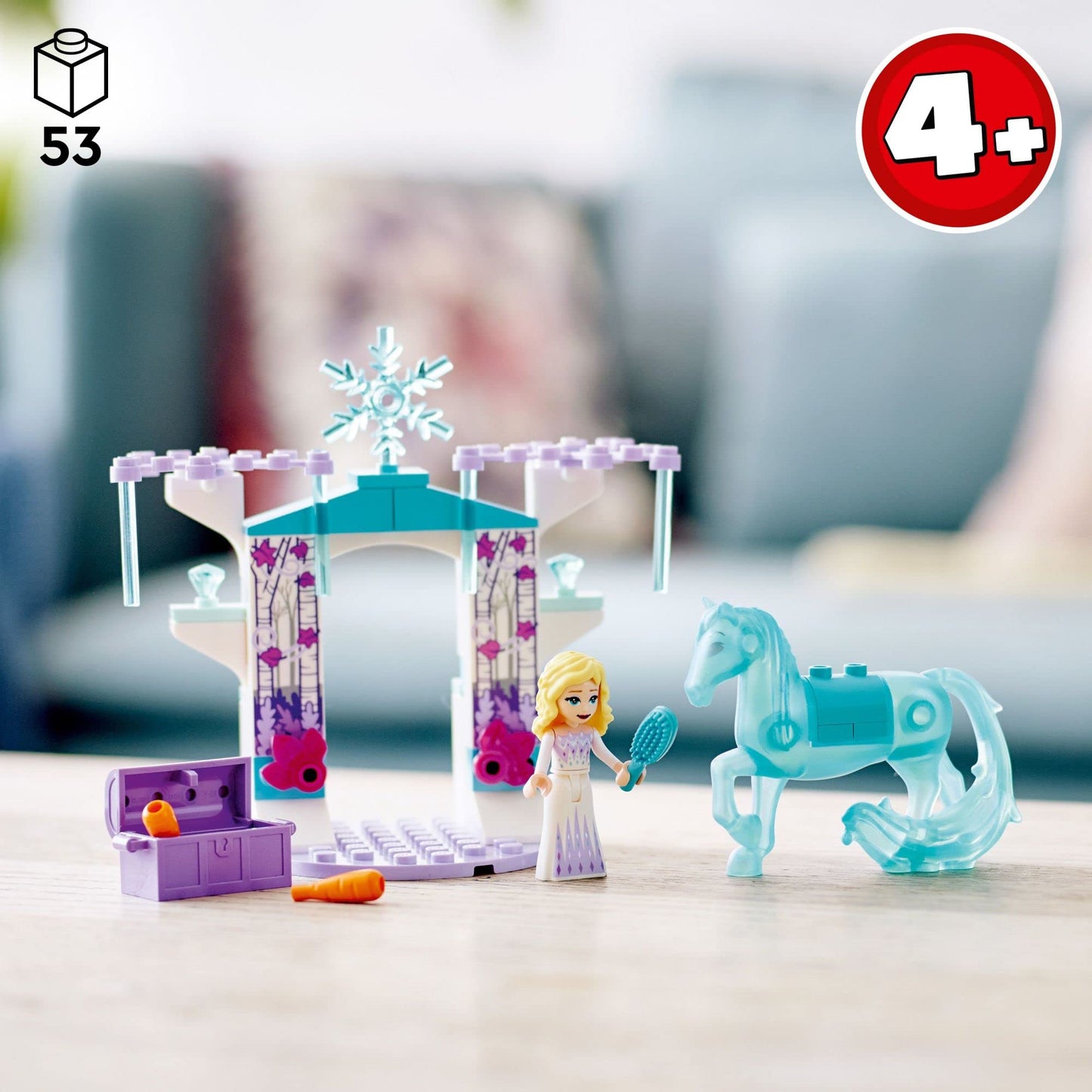 LEGO Disney Princess Elsa and The Nokk’s Ice Stable Building Toy 43209 Disney Frozen Toy with Buildable Toy Horse Figure and Mini Doll, Starter Bricks