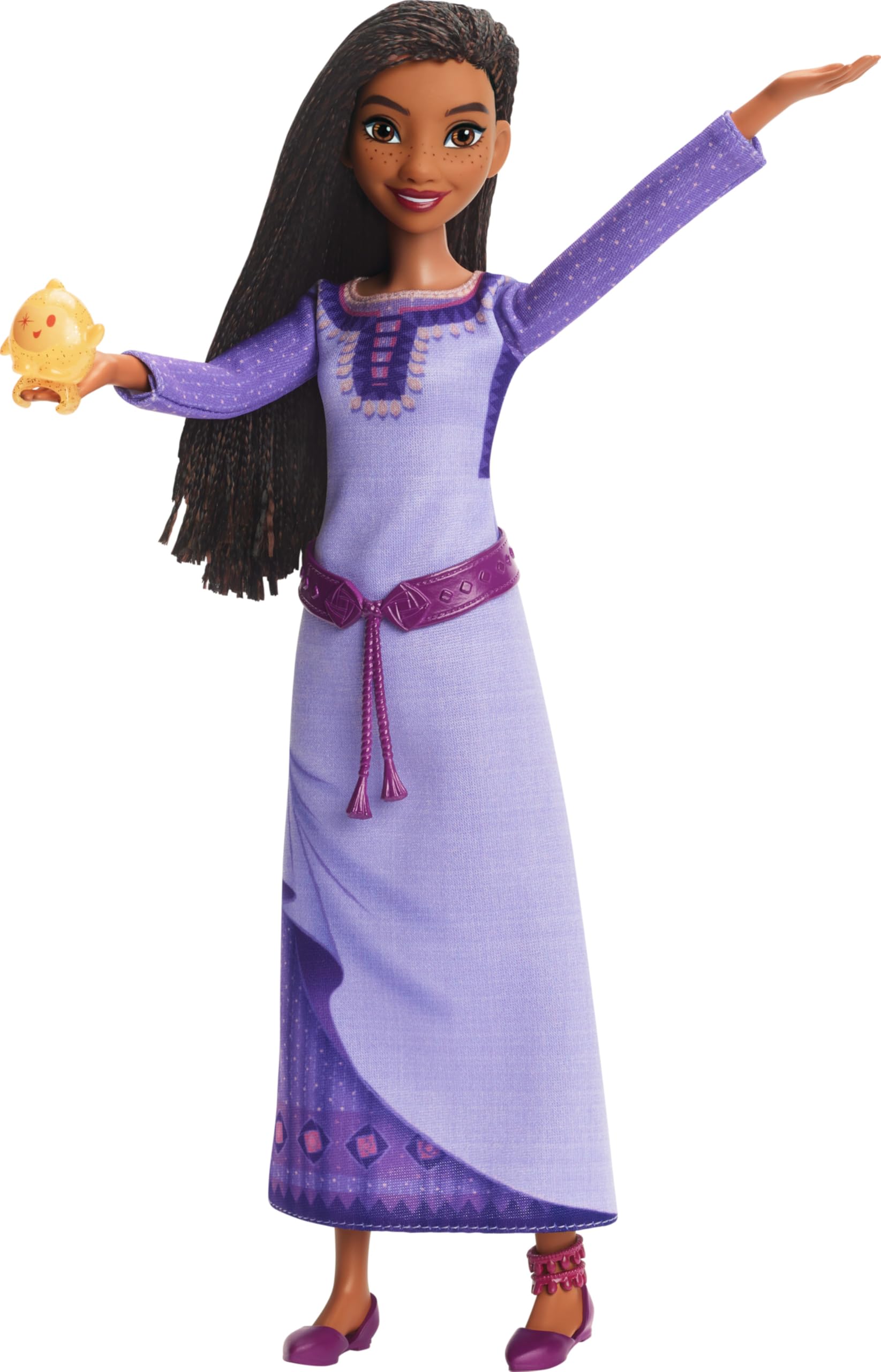 Mattel Disney Wish Singing Asha of Rosas Fashion Doll & Star Figure, Posable with Removable Outfit, Sings “This Wish” in English