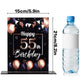 LINGTEER Happy 55th Birthday Decorations, 2Pcs Black&Gold Stand Print Acrylic Table Centerpieces Backdrop Board- Cheers to 55 Years Old Fun Birthday