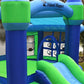 Island Hopper Shady Play Game Room with Shaded Canopy - Recreational Bounce House with Padded Floor Side Room, Basketball, Target Throw, tic-tac-Toe