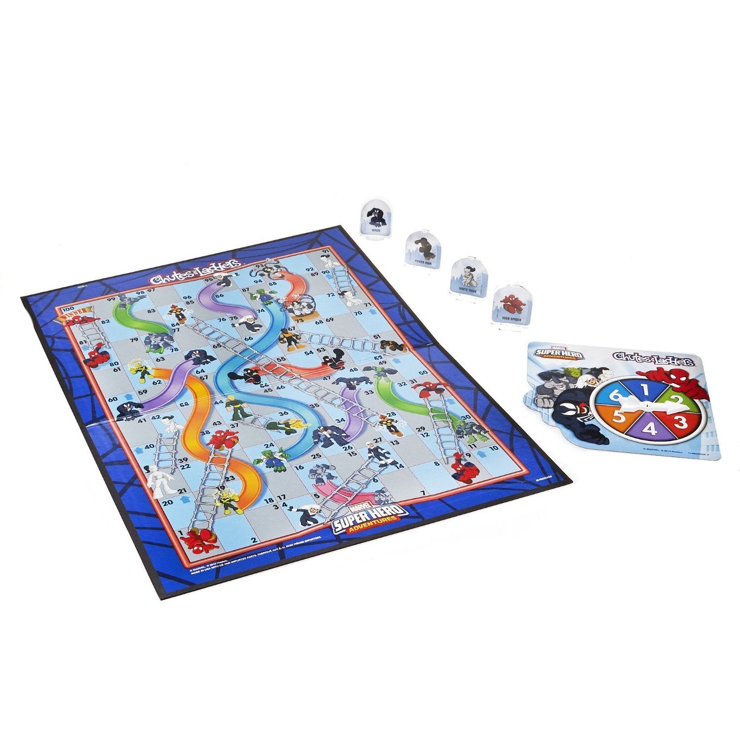Hasbro Gaming Chutes and Ladders: Marvel Spider-Man Edition Board Game for Kids 2-4 Players, Preschool Games, Easter Gifts for Boys and Girls, Ages 3