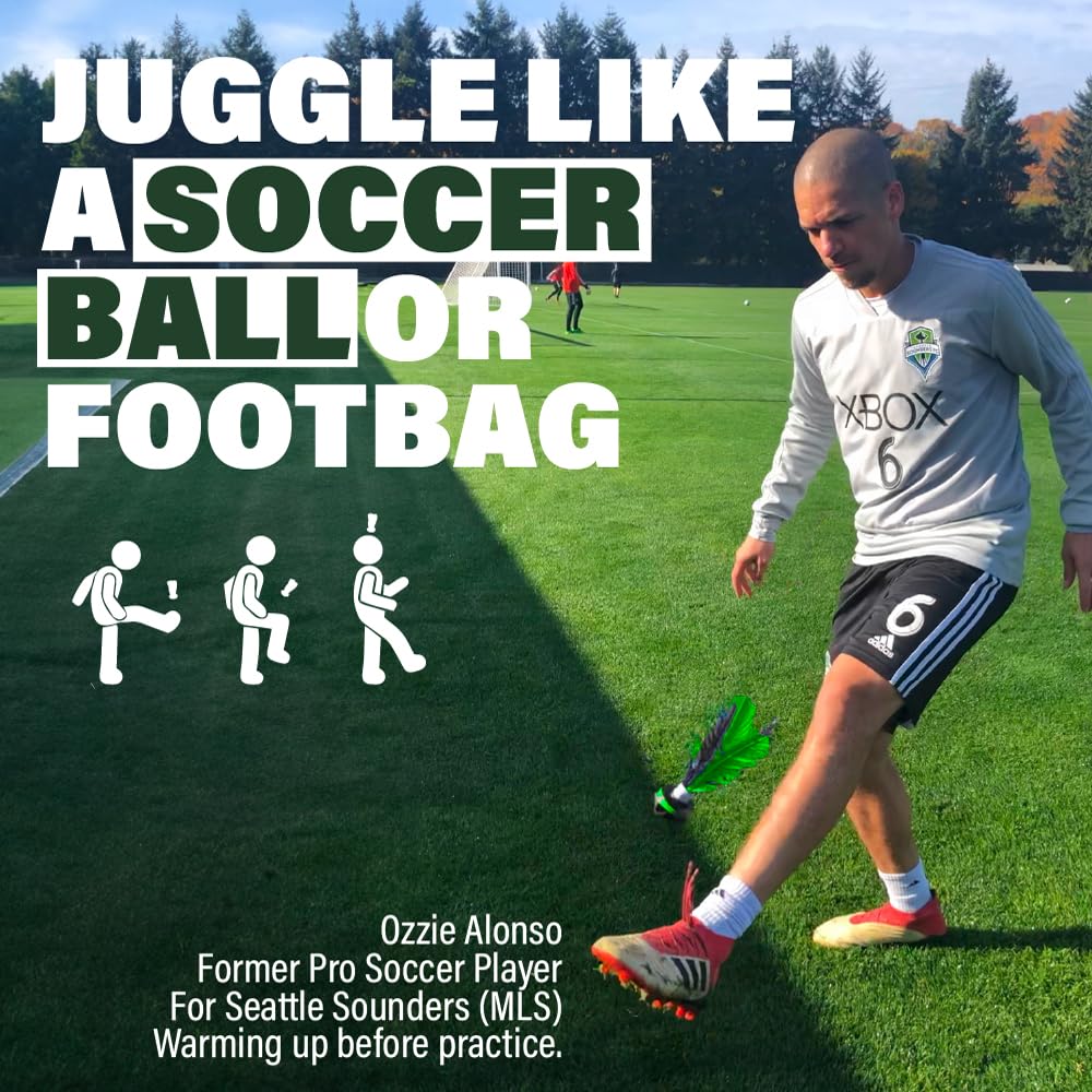 Kickit | The Original Birdie Soccer PRO Trainer | Play Outdoors, Indoors or Backyard, Beach or Tailgate, All Ages Fun & Travel Friendly (Black/Green)