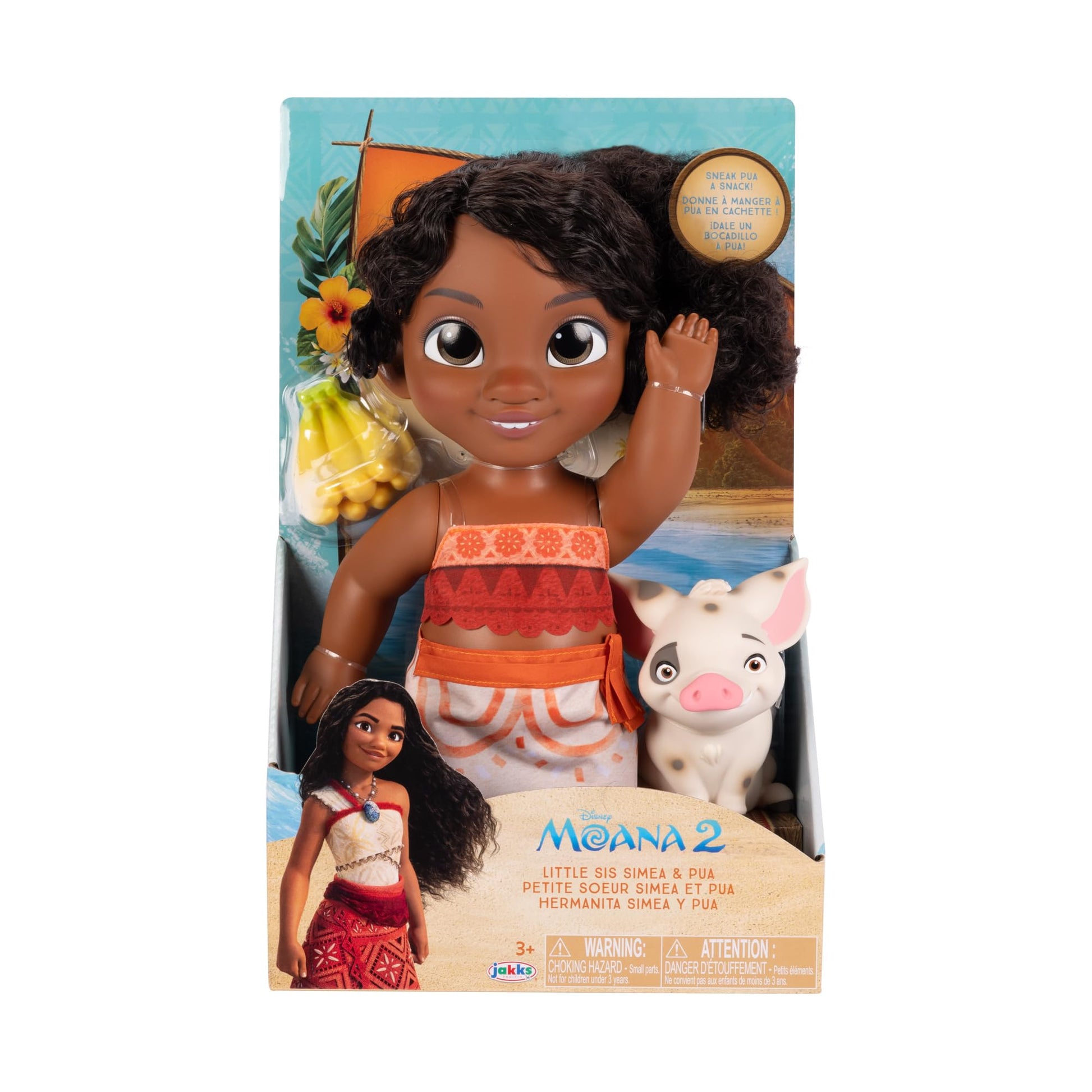 Disney Moana 2 Little Sis Simea Doll & Pua Figure - Doll Playset for Girls Officially Licensed by Disney, Makes Great Birthday Gift, Gift for Girls