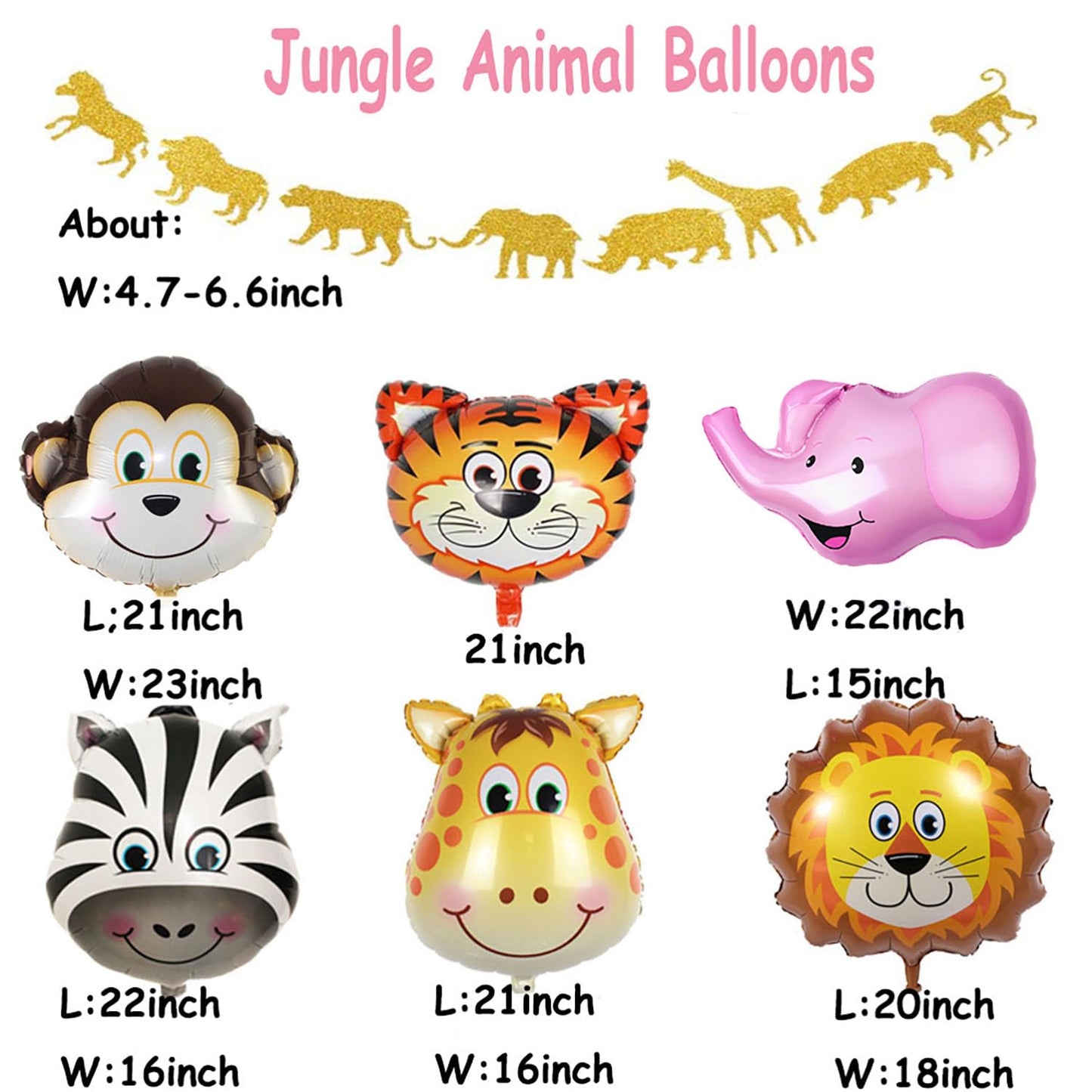 Two Wild Birthday Decoration Set Jungle Balloons for Girls 2nd Birthday