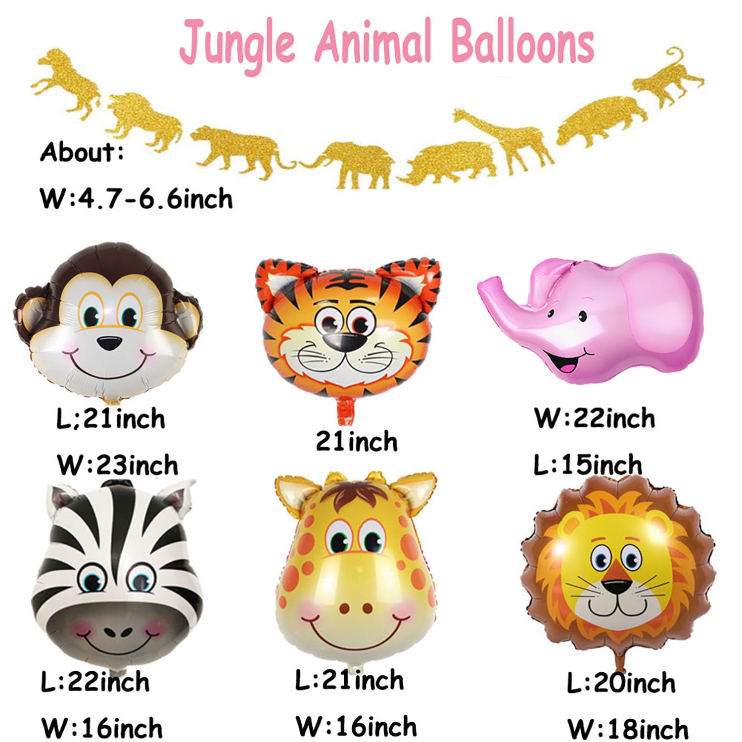 Two Wild Birthday Decoration Set Jungle Balloons for Girls 2nd Birthday