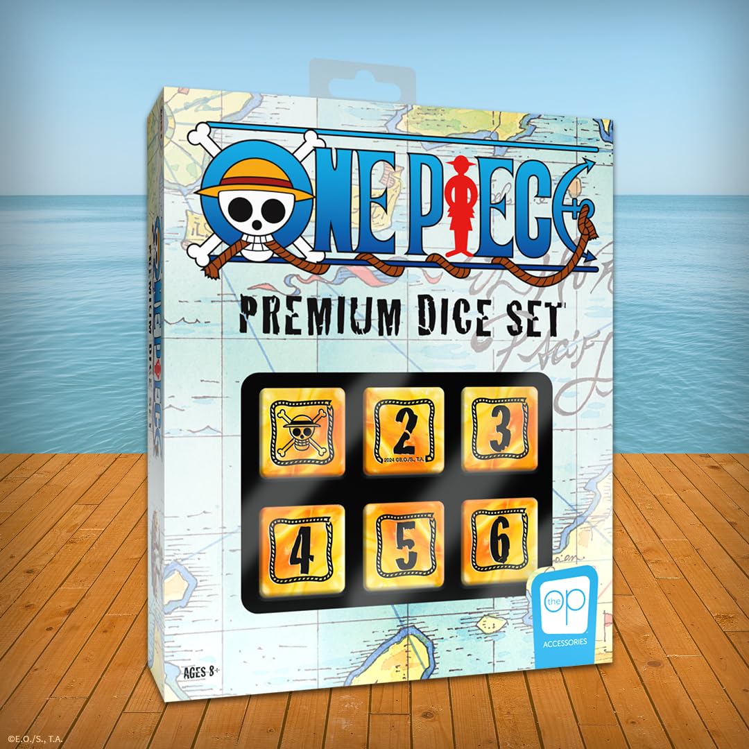 One Piece Premium Dice Set, Custom Dice with Collectible Monkey D. Luffy Tin Case, Based on The Japanese Manga and Anime Series, Officially Licensed