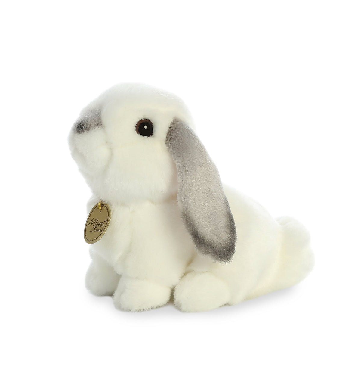 Aurora® Realistic Miyoni® Lop Eared Rabbit Stuffed Animal - Lifelike Detail - Cherished Companionship - Grey 8 Inches