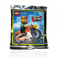LEGO Town City Minifigure - Cool Kid on Dark Orange Motorcycle Foil Pack Limited Edition (16 Pieces)
