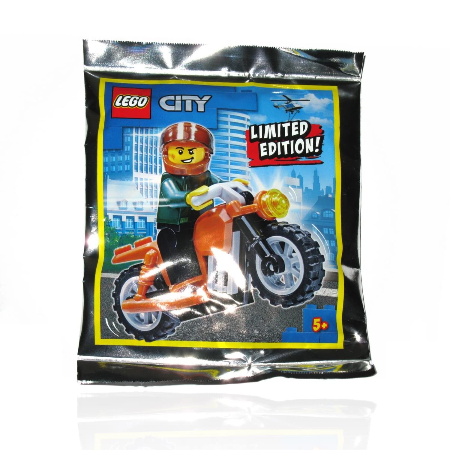 LEGO Town City Minifigure - Cool Kid on Dark Orange Motorcycle Foil Pack Limited Edition (16 Pieces)
