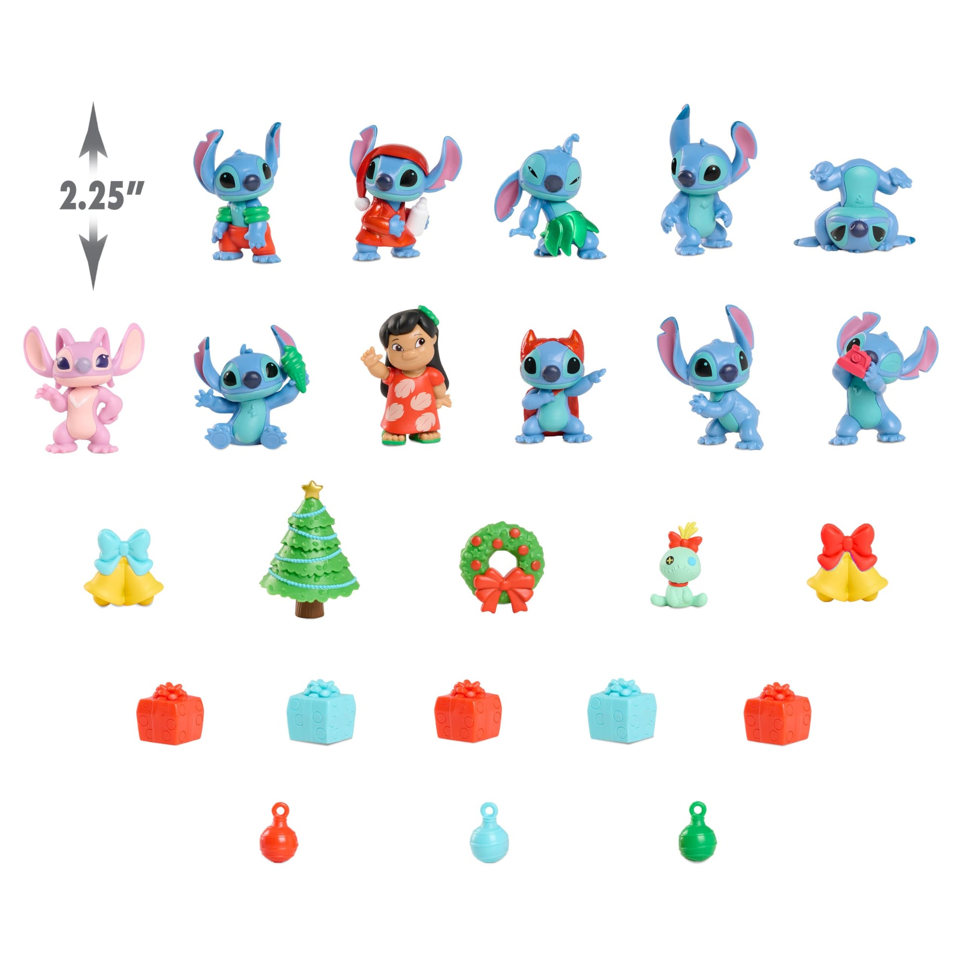Disney Stitch Advent Calendar, 24-pieces, Collectible Figurines, Toy for Fans, Girls, Boys, Kids, Ages 3 and Up by Just Play