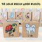 Tot Dojo Japanese Wooden Block Set (46 pcs) for Toddlers & Kids - Hiragana, Katakana, Kanji, Romaji - Animals, Numbers, Colors, Foods, Shapes - Solid