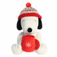 Aurora® Festive Peanuts® Winter Hat Snoopy with Mug Stuffed Animal - Officially Licensed Toys for All Snoopy Fans - Perfect for Holiday Decorations or