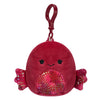 Squishmallows 3.5"" Clip-On Barella The Beta Fish, Small, Red