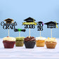 Chewarelly Pre Assemble 2026 Graduation Cupcake Toppers Set, 24 Pack
