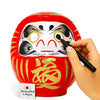 Japanese Daruma Doll Handmade in Japan - Authentic Red 4.7 inch Traditional Takasaki Good Luck Goal Setting Doll for Success, Motivation & Zen Decor