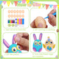 Fennoral 12 Pack Easter Egg Craft Kit for Kids Make You Own Easter Art and Craft Kit DIY Coloring Plastic Egg with Foam Sticker Pom Poms Color Pen
