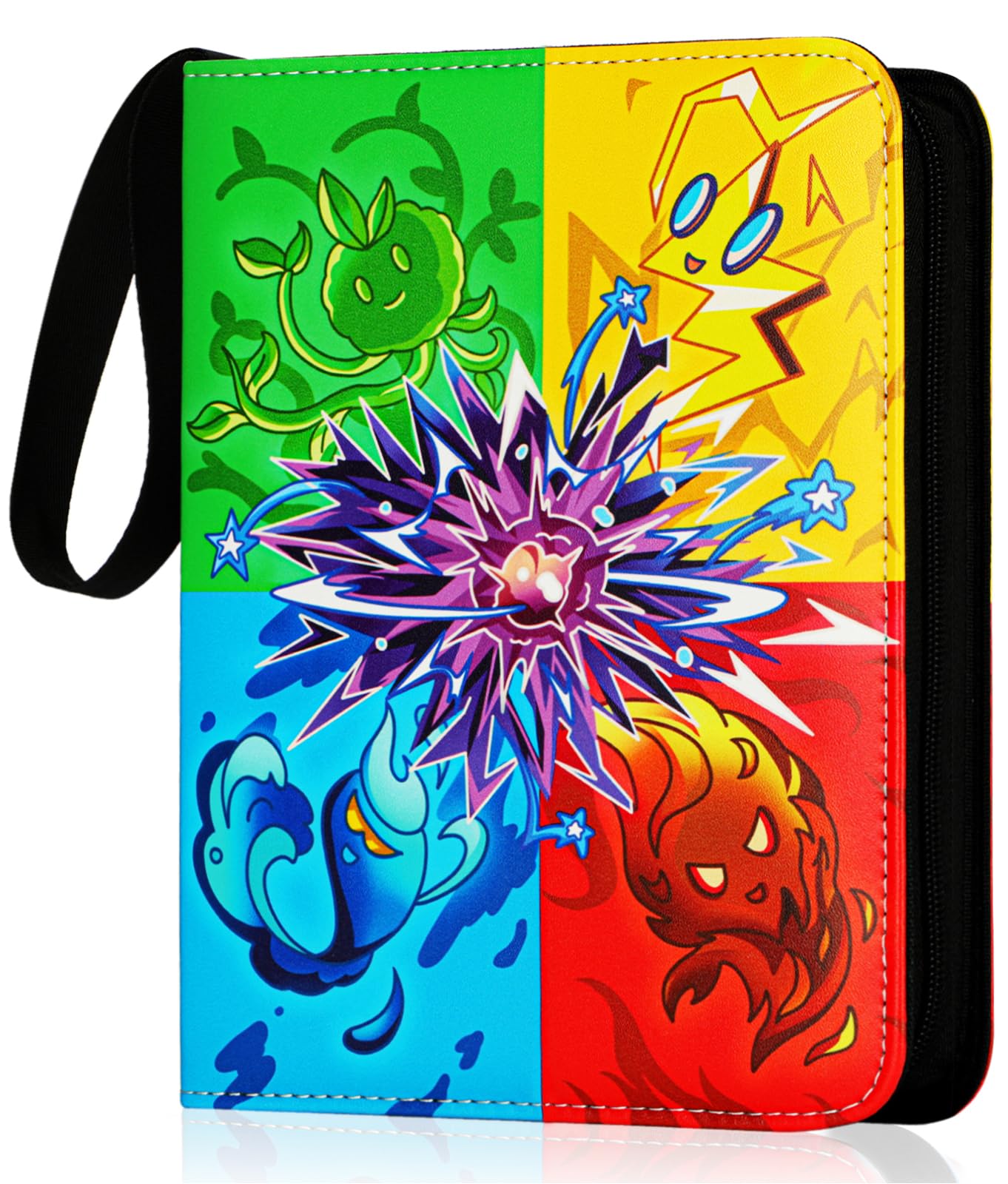 9 Pocket Card Binder for Cards, Trading Card Binder Fits 900 Cards with 50 Removable Sleeves, Zipper Card Holder Case Album Book for Boys Girls