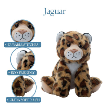 The Petting Zoo Jaguar Stuffed Animal, Gifts for Kids, Wild Onez Zoo Animals, Jaguar Plush Toy 9 inches