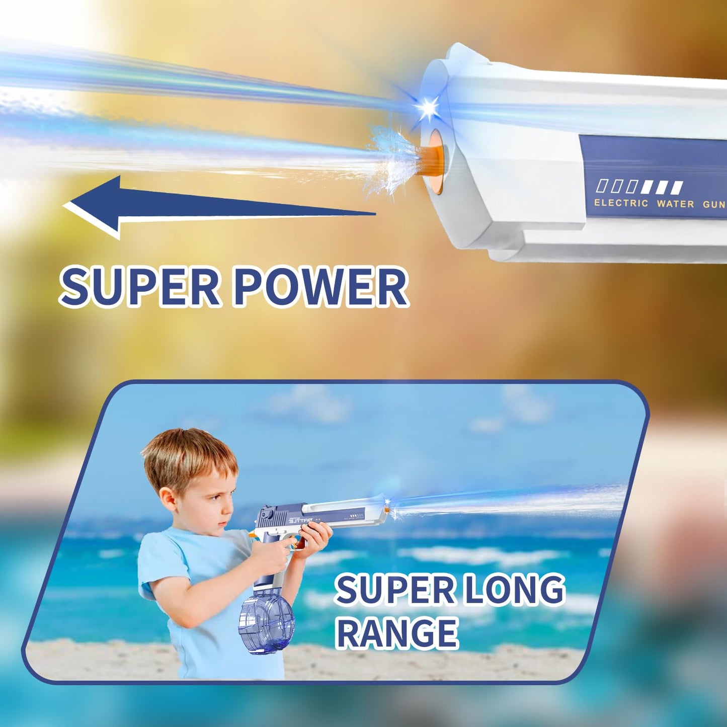 Snowall Electric Water Gun with Long Range,Automatic Squirt Gun for Kids and Adults, Long Distance Water Pistol for Pool Beach Outdoor Play