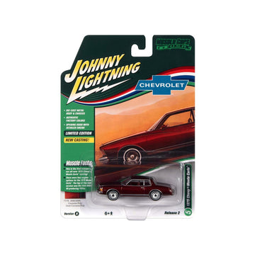 1979 Chevy Monte Carlo Carmine Red Met. w/White Stripes Muscle Cars U.S.A Series LTd Ed 1/64 Diecast Model Car by Johnny Lightning JLMC030-JLSP249 A