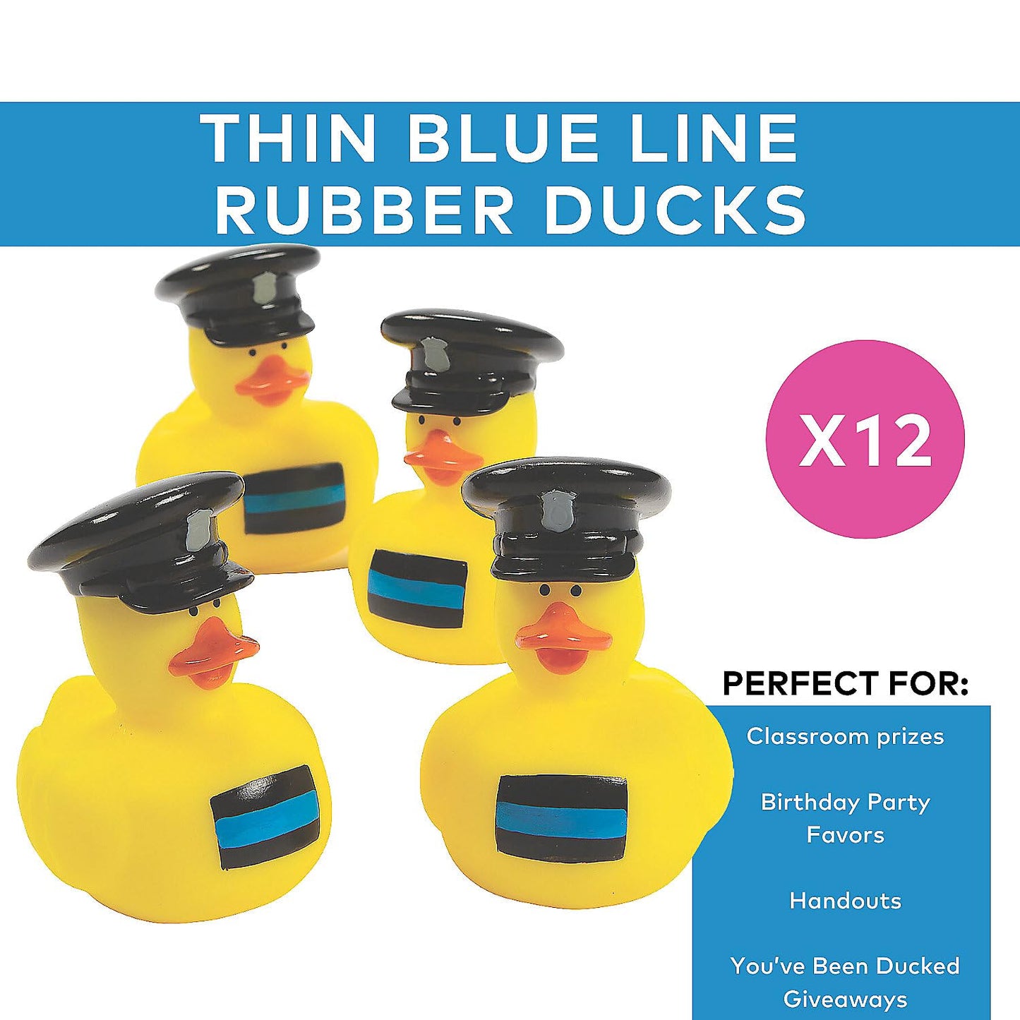 Fun Express Police Rubber Ducks 12 Pack