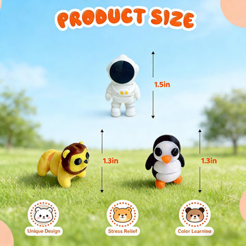 CNSTAR 50PCS Mini 3D Printed Animal Figurines Bulk, Articulated Flexible Fidget Toy Mystery Set, Random Small Animal Figures for Kids Classroom
