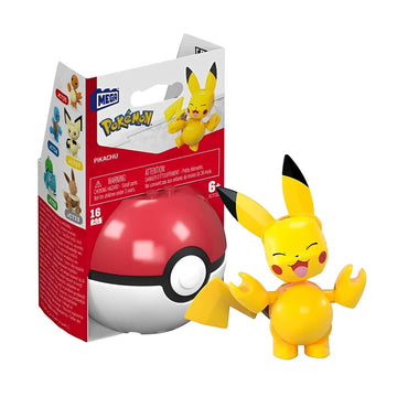 Pokemon Mega Construx Poke Ball 16-Piece Building Set | Pikachu