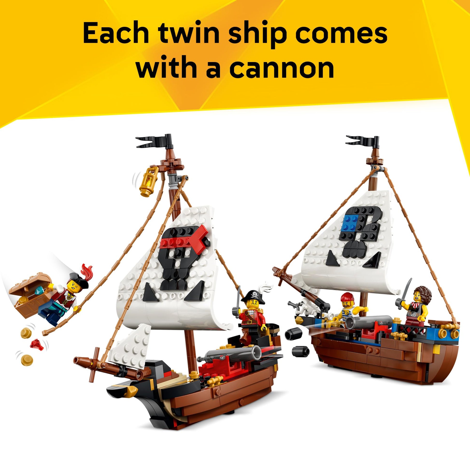 LEGO Creator 3 in 1 Iconic Pirate Ship Toy - Building Set for Boys & Girls, Ages 9+ - Includes 5 Minifigures - Gift for Kids' Birthdays - 31387