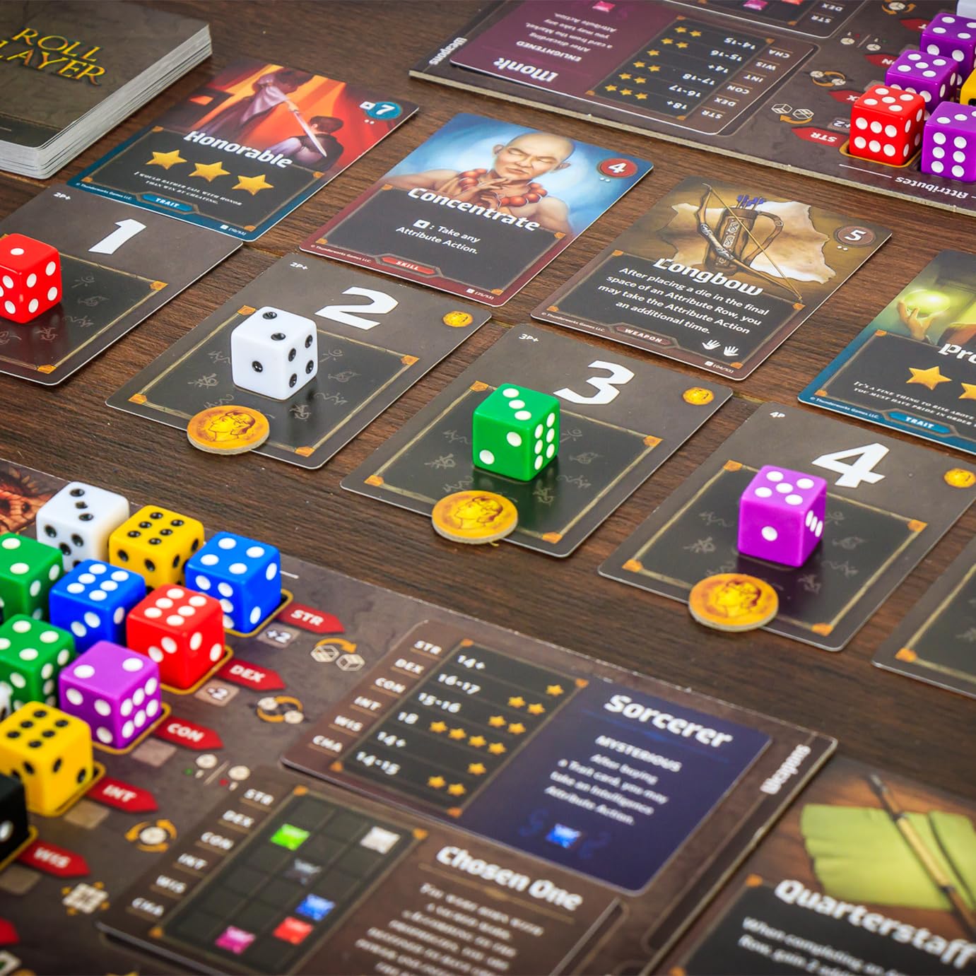 Roll Player Board Game | Dice Game of Fantasy Character Creation | Competitive Strategy Drafting & Dice Placement | Adults & Family Game | 60-90