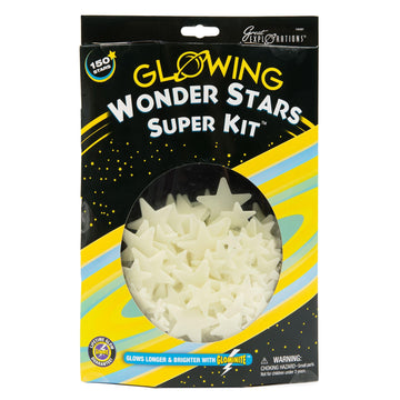 Great Explorations: Wonder Stars Super Kit, Glow In The Dark Ceiling Stars. 150 Pieces In 4 Sizes Reusable Sizes