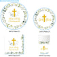 First Communion Decorations,Paper Plates and Napkins Set(Serves 25),Blue First Communion Decorations Mi Primera Comunion Party Decorations Included
