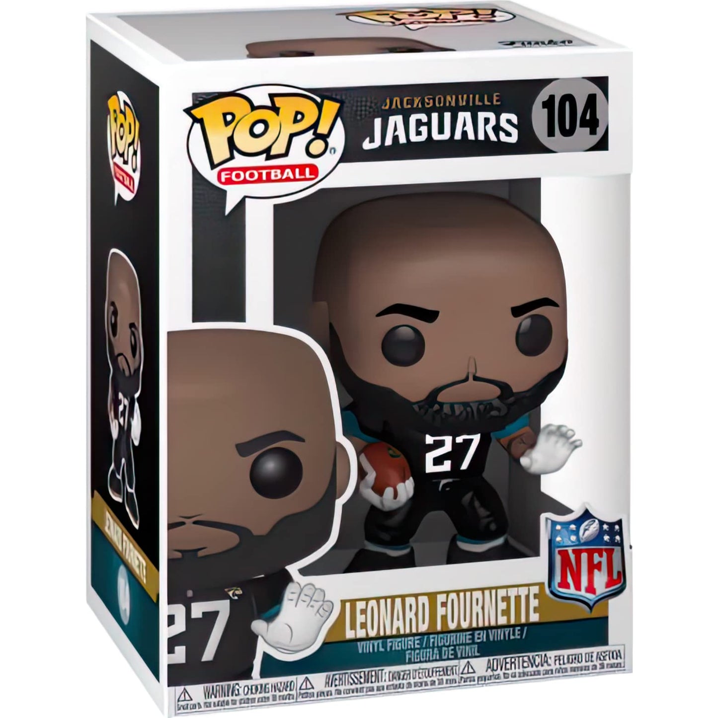 Funko L e o n a r d F o u r n e t t e [J a g u a r s ]: P o p ! Football Vinyl Figurine Bundle with 1 Compatible 'ToysDiva' Graphic Protector