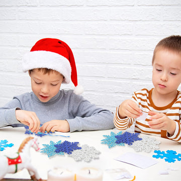 Fennoral 18 Pack DIY Snowflakes Craft Kit for Kids Make You Own Snowflake Foam Sticker Ornament DIY Christmas Arts and Crafts for Chirstmas Party