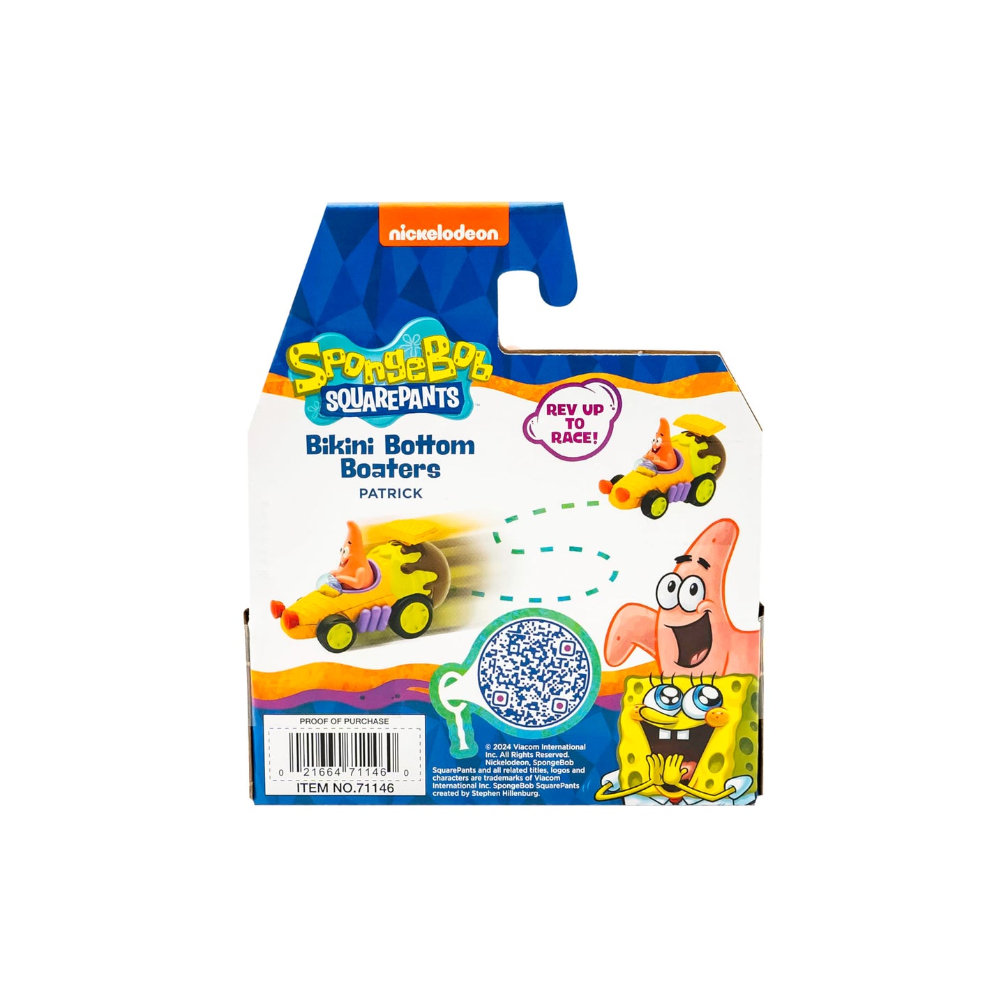 SpongeBob SquarePants Bikini Bottom Boaters Rev Up Racers with Spongebob and Patrick, Ages 3+