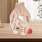 Personalized Wooden Bear Puzzle Family Name Sculpture Wooden Decor Gift